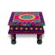 Handicraft Wooden Chourang Pooja Chowki in Purple and Pink
